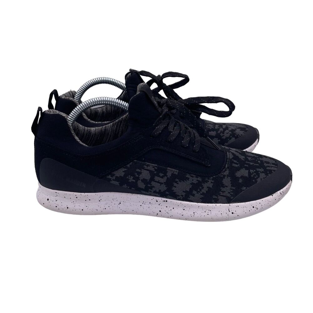 Steve Madden Camper Black Grey Low Knit Shoes Sneakers Casual Mens Size 10